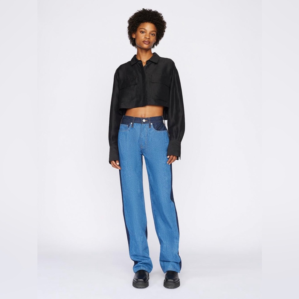 NWOT Frame Le Jane Contrast Patchwork Denim Jeans